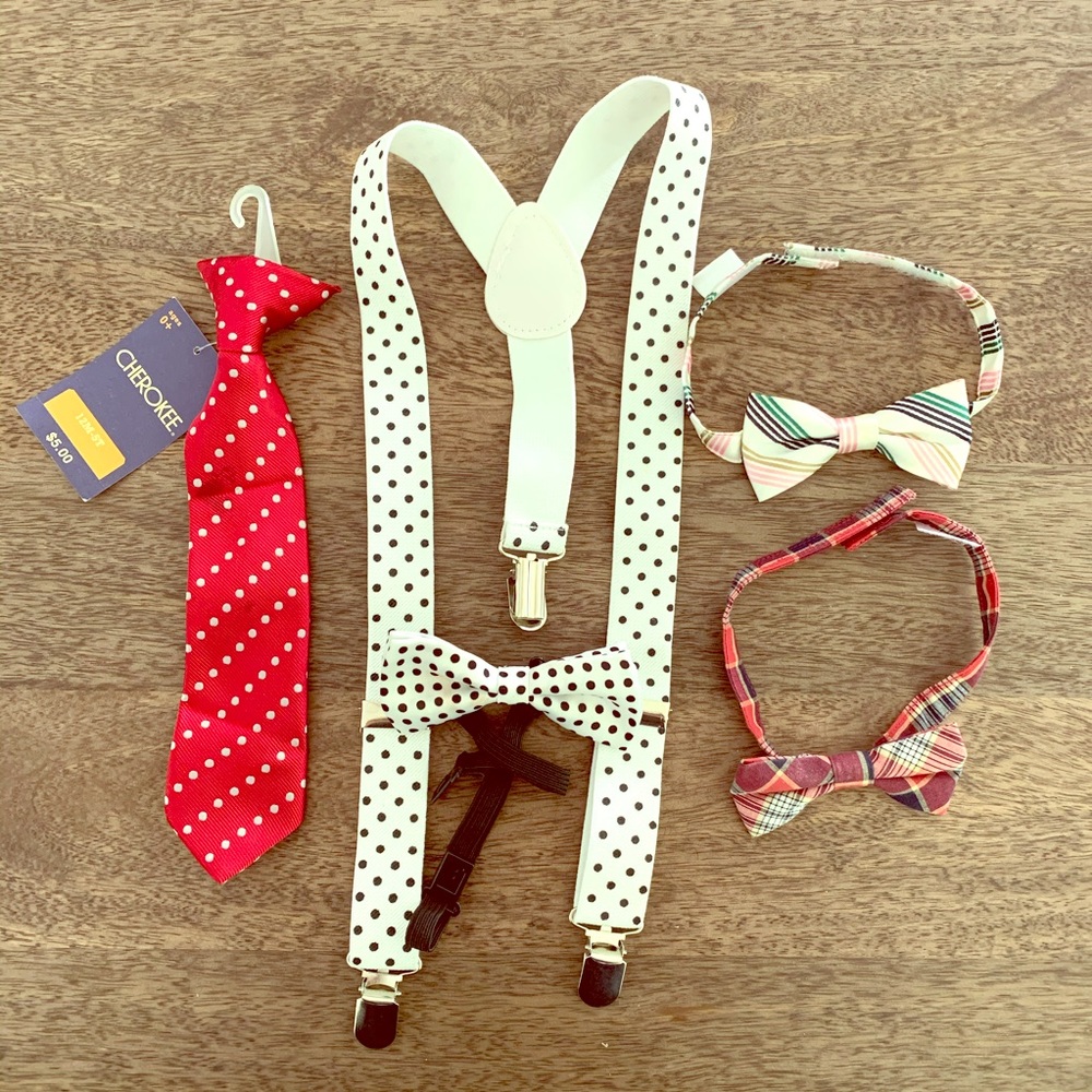 VARIOUS BOW-TIES, TIES AND SUSPENDERS